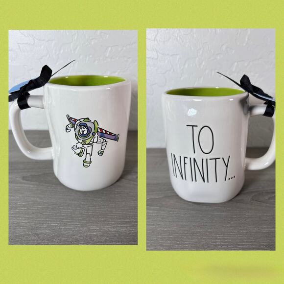 Rae Dunn Disney Pixar Buzz Lightyear “To Infinity” Ceramic Mug – Green Interior - Picture 1 of 5
